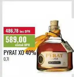 Ratio PYRAT XO 40%, 0,71 nabídka