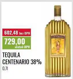 Ratio TEQUILA CENTENARIO 38%, 0,71 nabídka