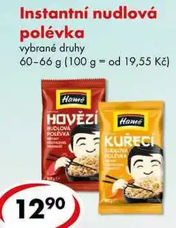 CBA Instantní nudlová polévka nabídka