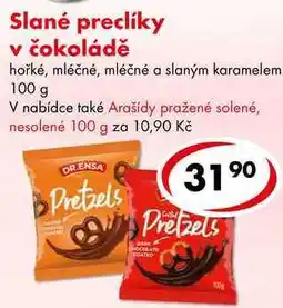 CBA Slané preclíky v čokoládě nabídka