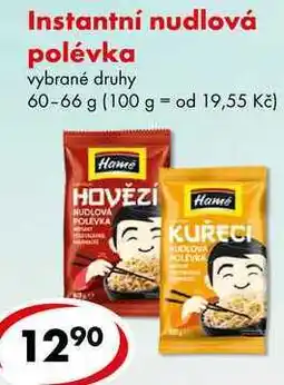 CBA Instantní nudlová polévka nabídka