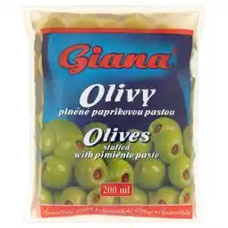 Tamda Foods Giana Španělské olivy plněné paprikovou pastou ve slaném nálevu 195g nabídka