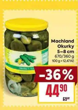 Billa Machland Okurky 5-8 cm 670/360 g nabídka