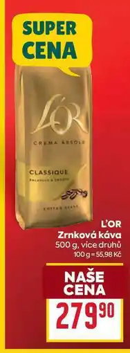 Billa L'OR Zrnková káva nabídka