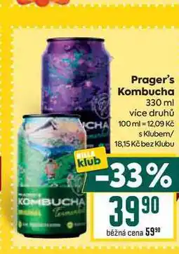 Billa Prager's Kombucha nabídka