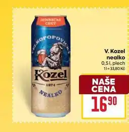 Billa V. Kozel nealko 0,51, plech nabídka