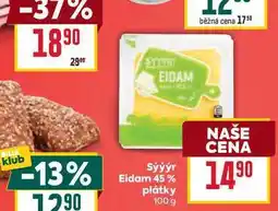 Billa Sýýýr Eidam 45% plátky nabídka