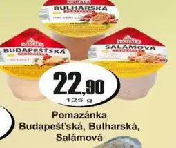 Adam Vahala pomazánka budapešťská, bulharská, salámová nabídka