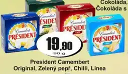 Adam President Camembert Original, Zelený pepř, Chilli, Linea nabídka