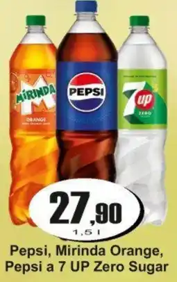 Adam Pepsi, Mirinda Orange, Pepsi a 7 UP Zero Sugar nabídka