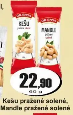 Adam Dr. Ensa Kešu pražené solené, Mandle pražené solené nabídka
