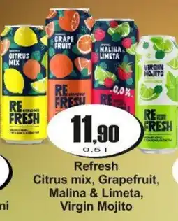 Adam Refresh Citrus mix, Grapefruit, Malina & Limeta, Virgin Mojito nabídka