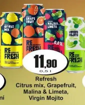 Refresh Citrus mix, Grapefruit, Malina & Limeta, Virgin Mojito