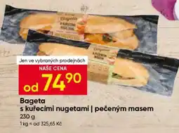 Hruška Bageta s kuřecími nugetami | pečeným masem nabídka