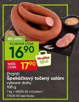 Hruška Prantl Špekáčkový točený salám nabídka