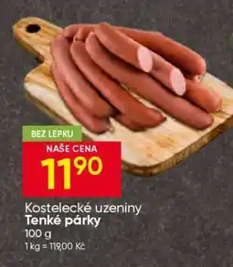 Hruška KOSTELECKÉ UZENINY TENKÉ PÁRKY nabídka