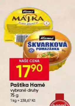 Hruška Paštika Hamé nabídka