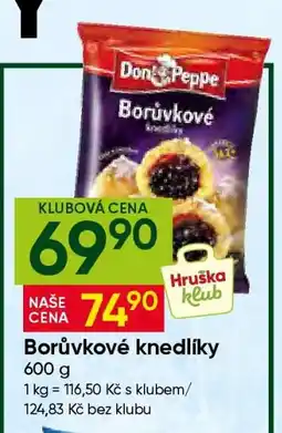Hruška Borůvkové knedlíky nabídka