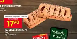 Hruška Hot dog s kečupem nabídka
