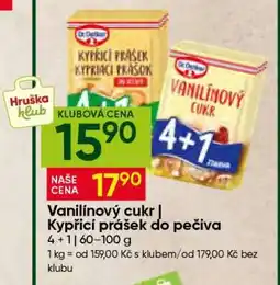 Hruška Vanilínový cukr / Kypřicí prášek do pečiva nabídka