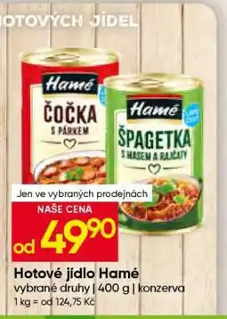 Hruška Hotové jídlo Hamé nabídka