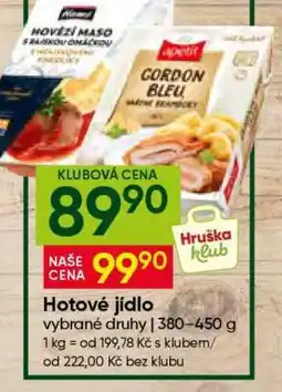 Hruška Hotové jídlo nabídka