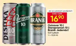 Hruška Ostravar 10 Staropramen 10 Braník Jedenáct nabídka