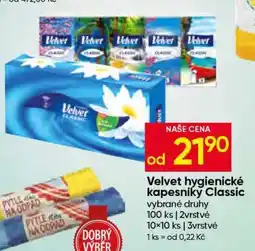 Hruška Velvet hygienické kapesníky Classic nabídka