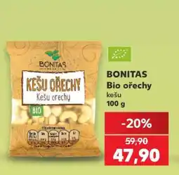Kaufland BONITAS Bio ořechy kešu nabídka