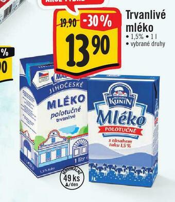 Jip Trvanlivé mléko 1,5% nabídka
