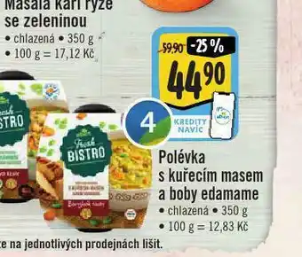 Jip Polévka s kuřecím masem a boby edamame nabídka