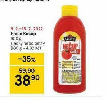 Tesco Hamé kečup nabídka