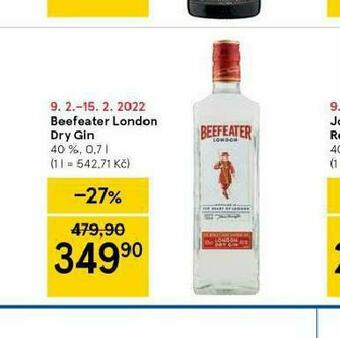 Tesco Beefeater london dry gin nabídka