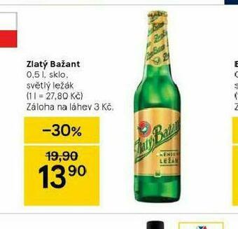 Tesco Pivo zlatý bažant nabídka