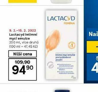 Tesco Lactacyd intimní mycí emulze nabídka