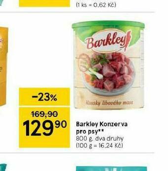 Tesco Barkley konzerva pro psy nabídka