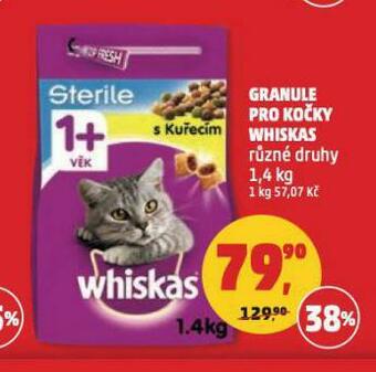 Penny Market Whiskas granule pro kočky nabídka