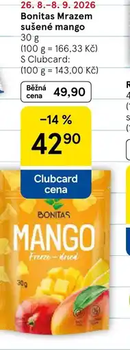 Tesco Bonitas Mrazem sušené mango nabídka