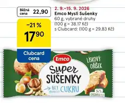 Tesco Emco super sušenky lískový oříšek nabídka