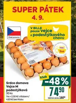 Billa Srdce domova Vejce M podestýlková 30 ks nabídka
