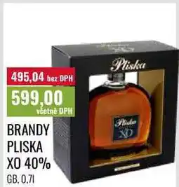 Ratio BRANDY PLISKA XO 40%, 0,71 nabídka