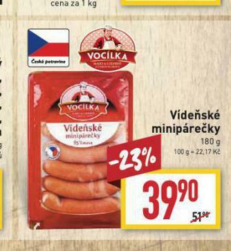 Billa Vídeňské minipárečky nabídka