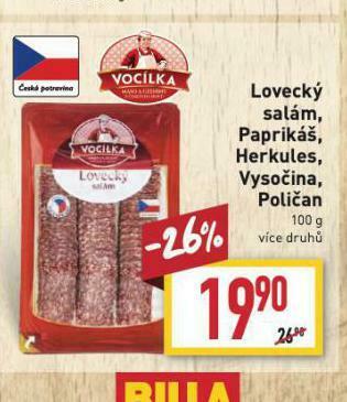 Billa Paprikáš nabídka