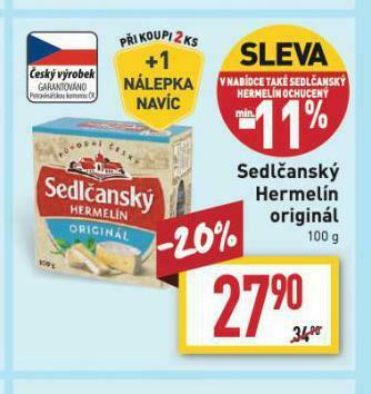Billa Sedlčanský hermelín sýr nabídka