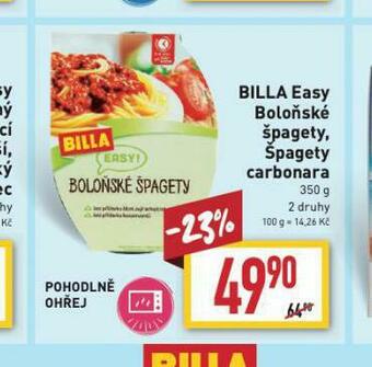Billa Boloňské špagety nabídka