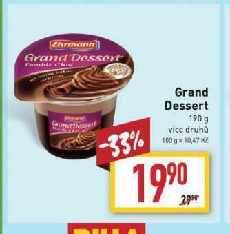 Billa Grand dessert nabídka