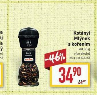 Billa Kotányi koření nabídka