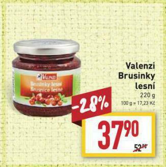 Billa Valenzi brusinky lesní nabídka
