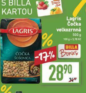 Billa Lagris čočka nabídka