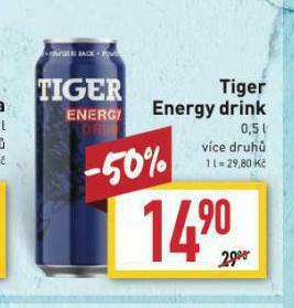 Billa Tiger energy drink nabídka